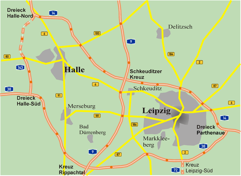 Die Mitteldeutsche Schleife - Infrastruktur im Großraum Leipzig-Halle.
